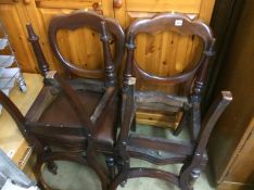 Four Victorian mahogany chairs