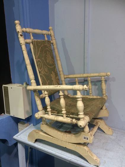 A painted Child's American rocking chair