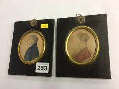 Pair of miniature portraits