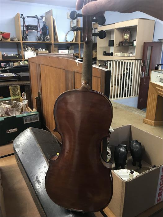 Violin and hard 'Coffin' case - Image 4 of 9