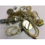 Assorted costume jewellery, wristwatches etc.