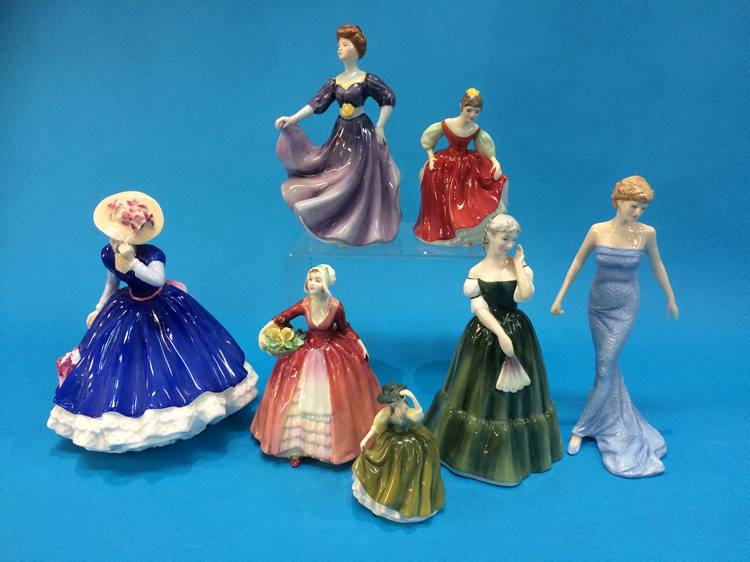 Seven various Royal Doulton figures including 'Janet', 'Mary', 'Diana' etc. - Image 2 of 2