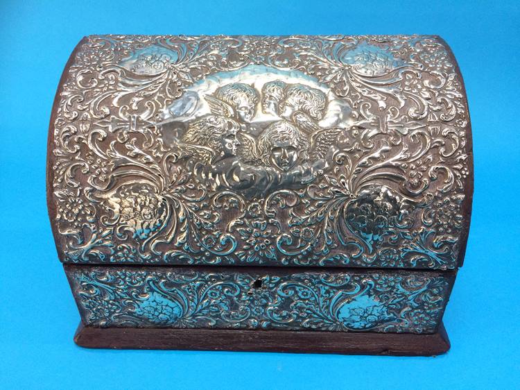 A silver mounted stationary box, Chester 1904