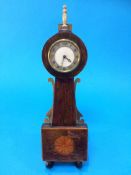 A miniature mahogany mounted clock