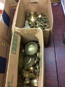 Two boxes of brass