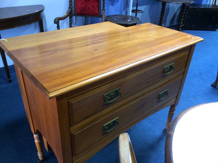 Two Edwardian walnut straight front chest of drawers - Image 3 of 3