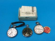 Three military pocket watches, including, Leonidas, Cyma and Bravingtons (boxed with papers)