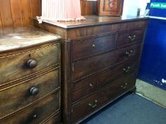 A Georgian mahogany straight front chest of drawers
