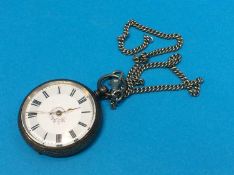 A silver ladies pocket watch