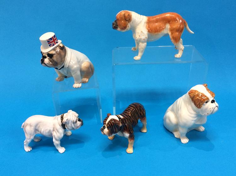 Collection of five Royal Doulton bulldogs - Image 2 of 2