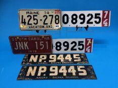 Collection of various licence plates USA etc.