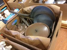 Box of copper pans