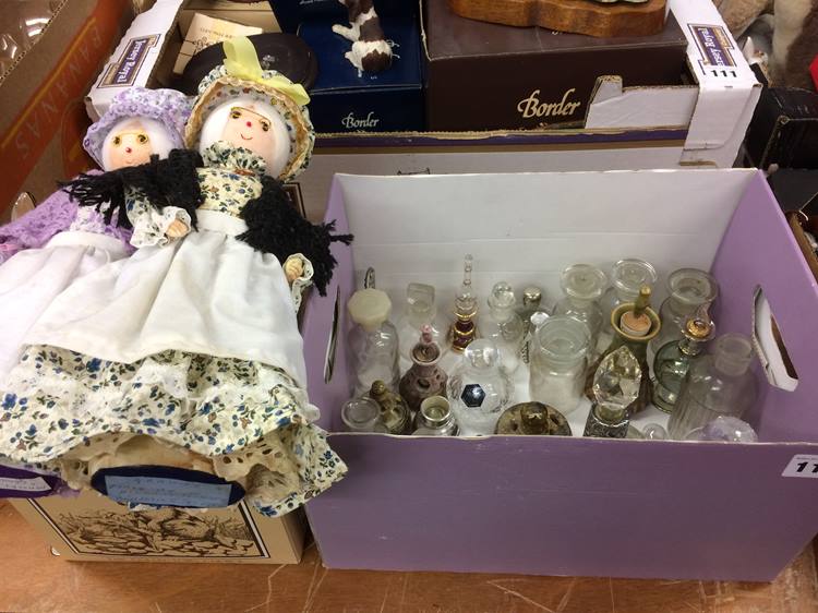 Quantity of perfume bottles, doll etc.