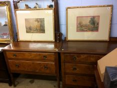 A mahogany dressing chest and chest of drawers