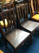 Pair of elm country dining chairs