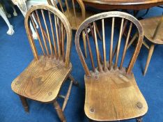 Set of four elm hoop back chairs