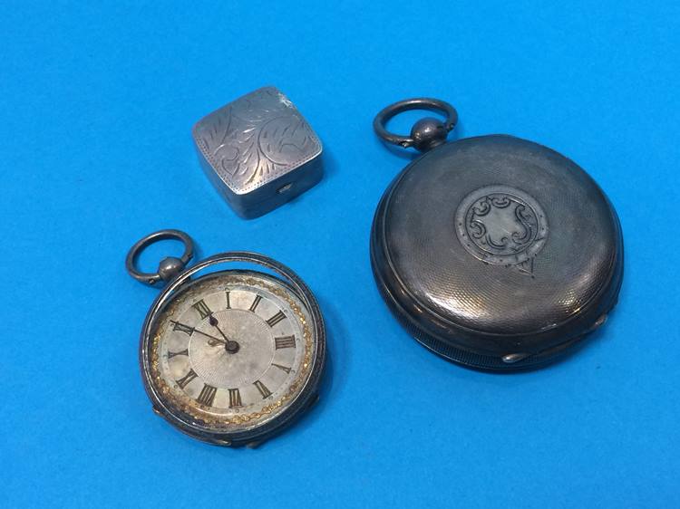 A silver pocket watch etc. - Image 2 of 2