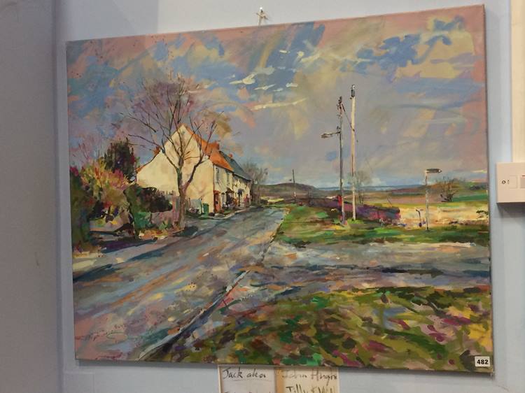 Jon Hall (b.1956-) Oil on canvas, signed, 'Hawthorn Village' - Image 2 of 2