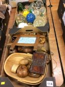 Collection of paper weights and carved items