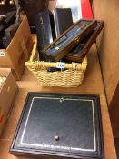 Box of miniature decorative swords etc.