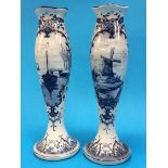 A pair of Delft vases