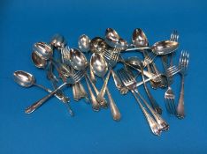 A silver canteen of cutlery comprising eight table forks; eight dessert forks, eight table spoons,