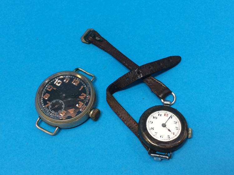 A military issue wristwatch, together with a silver wristwatch