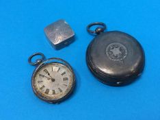 A silver pocket watch etc.