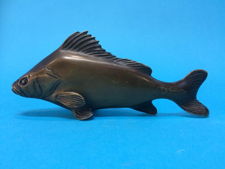 A French bronze of a carp