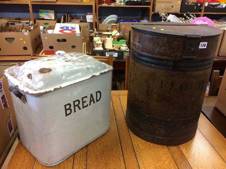 Vintage bread and flour bin