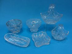 A collection of cut glass