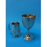 A silver cup and a silver mug, 8.6oz