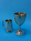 A silver cup and a silver mug, 8.6oz