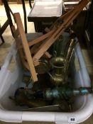 Assorted brassware