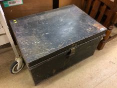 A tin trunk