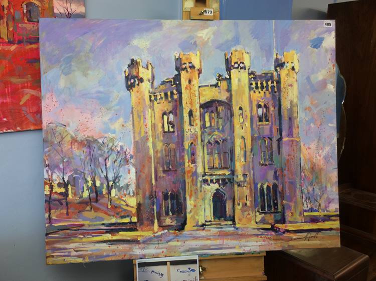 Jon Hall (b.1956-) Oil on canvas, signed, 'Hylton Castle' - Image 2 of 2