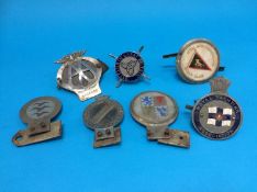 Collection of various enamelled car badges, 'AA' etc.