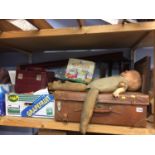 Leather case, straw doll and china etc.