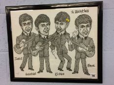 Framed Beatles print