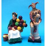 Royal Doulton figures 'The Old Balloon Seller' and 'The Jester'