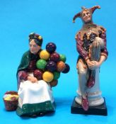 Royal Doulton figures 'The Old Balloon Seller' and 'The Jester'