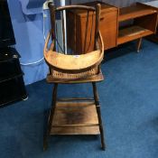 A 19th century metamorphic childs high chair