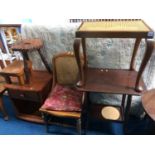 Pine cabinet, cane work stool etc.