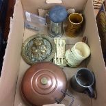 Tray of assorted including musical tankard etc.