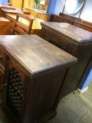 Two hardwood cabinets