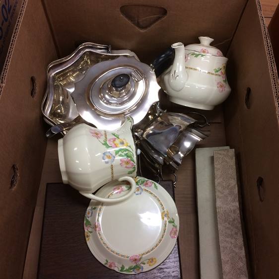 Plated tea set etc.