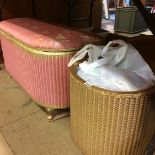 Two Lloyd Loom linen baskets