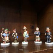 Five Hummel figures