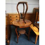 Edwardian occasional table and plant pedestal