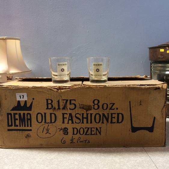 Quantity of boxed vintage whiskey glasses